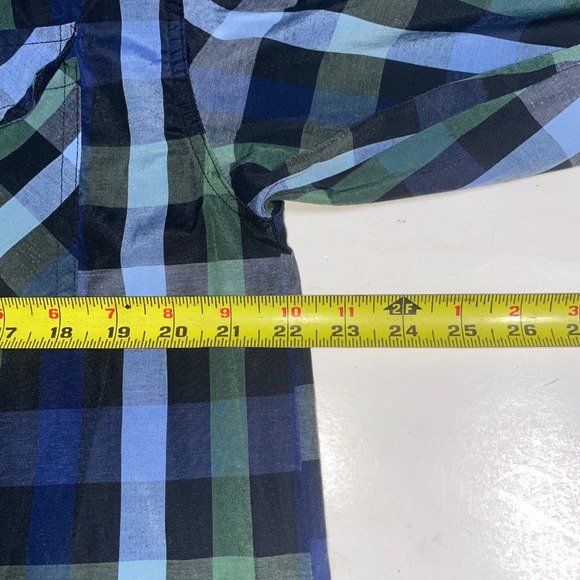 Raider Jean Co. Plaid Button Down‎ Shirt Mens XL Long Sleeve Blue Green - Picture 3 of 6